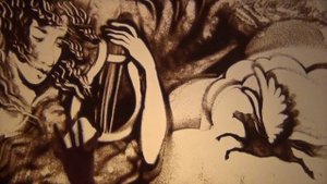 Рождение Пегаса - художник Дарья Котюх - песочная анимация, sand art