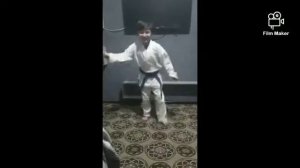 Тренировка моего брата по каратэ дома на карантине