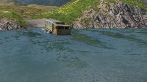 Грузовики против реки – BeamNG.Drive