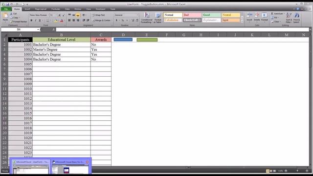 Configuring a ToggleButton on an Excel VBA UserForm
