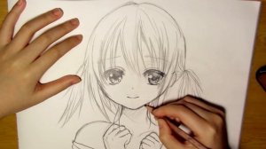 How to Draw Anime Girl in Black and White- Slow Version