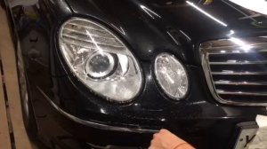 бронепленка на фары mercedes w211