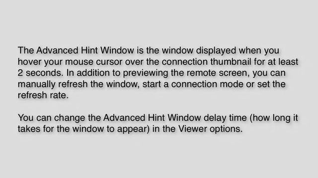 Advanced Hint Window in Remote Utilities смотреть онлайн