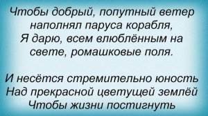 Слова песни Кватро - Ромашковые поля