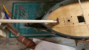 Бриг Меркурий. Битенги бушприта, рымы, гальюнная фигура