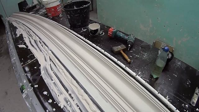 Протяжка по лекалу.Изготовление гипсовой лепнины.Ручная работа. смотреть онлайн