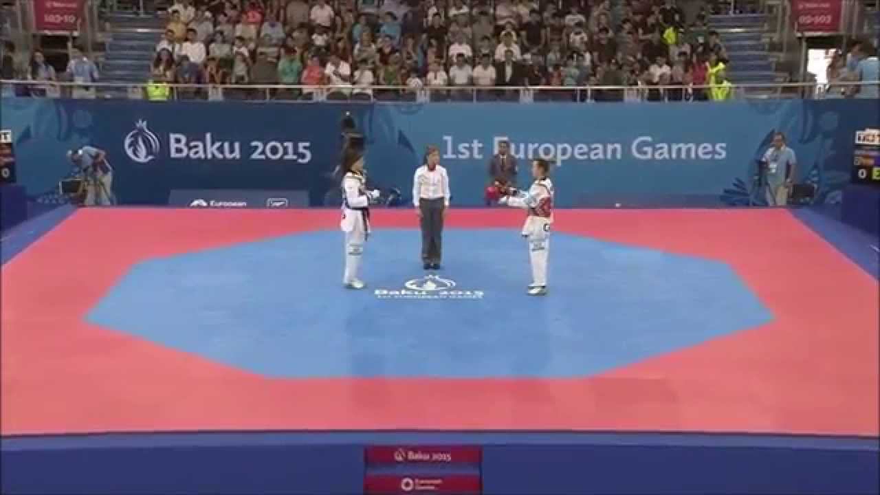 Taekwondo WTF. Baku 2015 European Games. Semifinal. W-57. Calvo Gomes-Zaninovic.