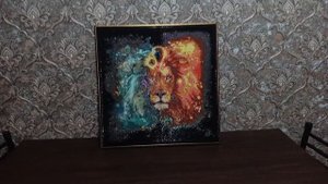 Готовая Картина Знак Зодиака Лев 50×50 Серия Картин с АВ стразами