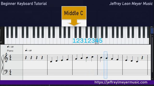Beginner Keyboard Tutorial - Lesson 1 - C Scale - 40BPM смотреть онлайн