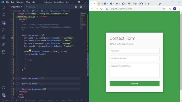 How to send emails using JavaScript through EmailJs смотреть онлайн