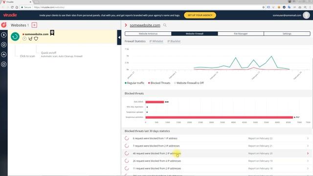 How to enable and work with website firewall (WAF) - Virusdie VideoTutorial 11