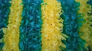 Вяжем двухстороннюю мочалку за один вечер.Просто, и быстро