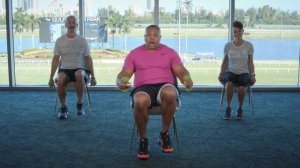 10 min CHAIR WORKOUT (Intermediate). Seated workout- CARDIO- STRENGTH- CORE. Seated exercise video.