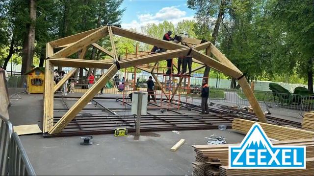 Беседка-квадросфера в детском парке «Фили» по заказу мэрии Москвы