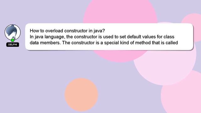 How to overload constructor in java? смотреть онлайн