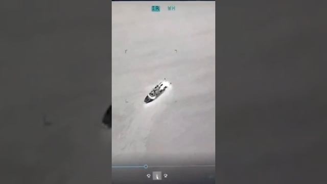 Footage of Ukrainian Bayraktar TB2 UCAV Strikes on 2 Russian Raptor Patrol Boats near Snake Island.