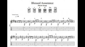 Phoebe Knapp: Blessed Assurance with tablature/sheet music for solo fingerstyle guitar