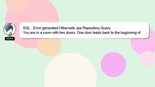 SQL : Error generated Hibernate Jpa Repository Query смотреть онлайн