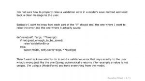 Django : Raise a validation error in a model's save method in Django