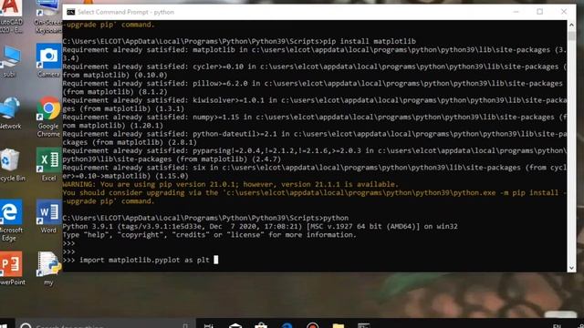 HOW TO INSTALL PYPLOT MATPLOT MODULE IN PYTHON