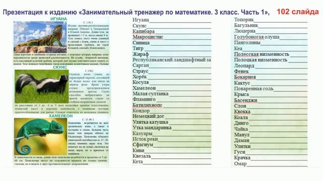 Математика, 3 класс, занимательный тренажер в 2 частях, презентация в подарок смотреть онлайн