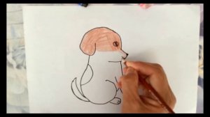 How to draw a dog. Как нарисовать  милую собачку.