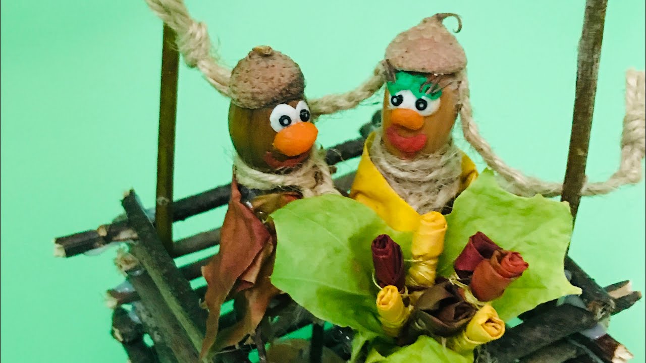 Осенние поделки из природного материала | Влюблённые на воздушном шаре смотреть онлайн