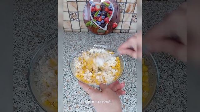 ОЛАДЬИ с кукурузой. КУКУРУЗНЫЕ оладушки. БЫСТРЫЙ завтрак.