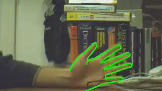 2003 Template matching for detecting hands in cluttter