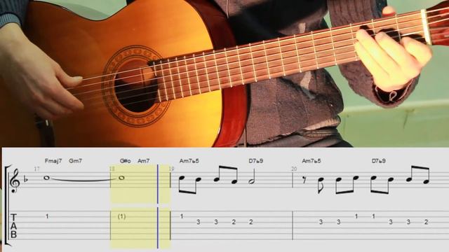 Strangers in the night. путники в ночи.Мелодия на гитаре. ноты и табы. смотреть онлайн