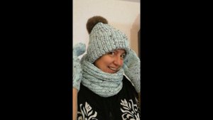 Комплект: шапка, снуд и варежки. Вяжем снуд