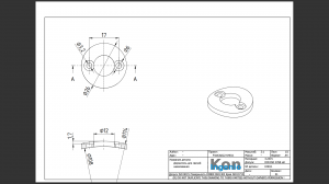 FreeCAD22 KH011 Держатель для свечей накаливания Плоское зенкерование Булева операция Вид в разрезе