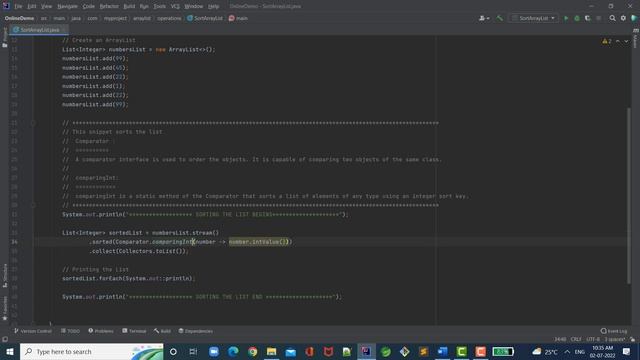 JAVA:  Sorting ArrayList Elements Using Streams