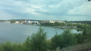 Свияжск – Зелёный Дол и мост через Волгу | Из окна фирменного-скорого поезда №2 «Москва – Казань»