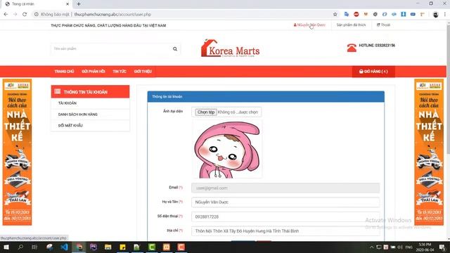 Giới thiệu website bán hàng mỹ phẩm thực và phẩm chức năng chuẩn seo php mysql