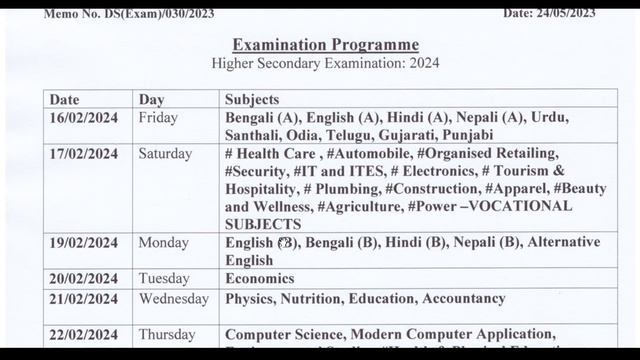 HS ফাইনাল পরীক্ষার রুটিন 2024 💥 HS Final Exam Routine 2024 | HS Routine 2024 | HS Exam Kobe 2024