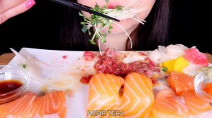 ASMR BEEF TARTARE (RAW BEEF YUKHOE), 🍣SALMON SUSHI Mukbang Eating sounds