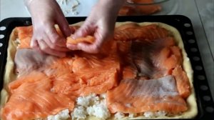 Постный пирог с красной рыбой ?
