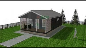 Каркасный дом 10 на 6 мет с террасой 6 на 2 мет."Барни 58"