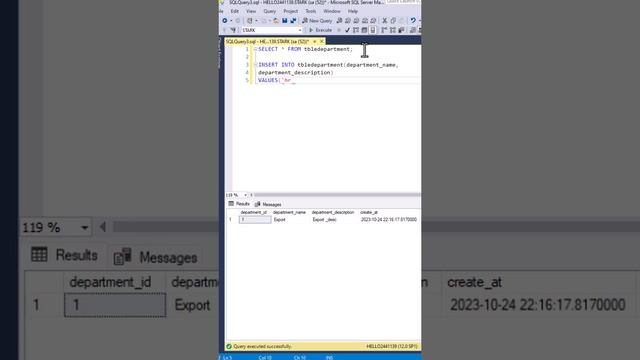 How to insert data to MS SQL table basic insert query #insert #mssql #sqlserver #shortvideo