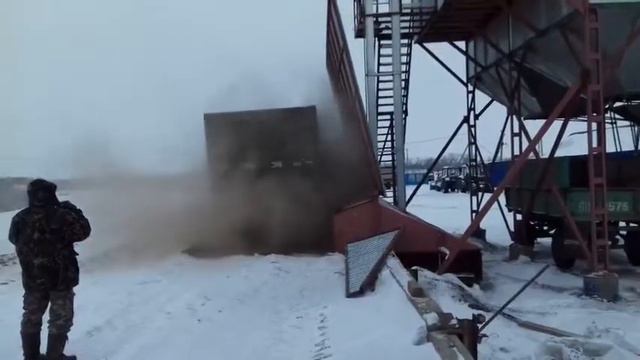 Разгрузка зерна в завальную яму на семенной линии смотреть онлайн