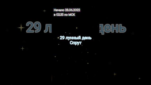 29 лунный день. Спрут. Начало в 02:35 28.06.2022 по мск.