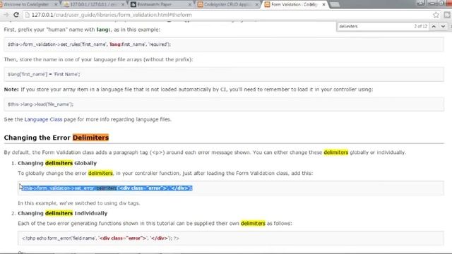 Codeigniter CRUD Application - User Validation and Insert Record