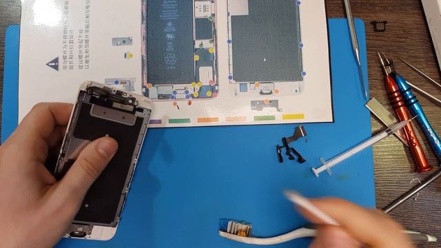 IPHONE 6S  РАЗБОРКА / ЗАМЕНА ДИНАМИКА / ЧИСТКА СЕТКИ ДИНАМИКА