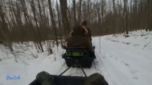 Штурмуем болото на мотобуксировщике Ураган 18 лс. Дорога до озера Игорь. 7 января 2020 г. смотреть онлайн