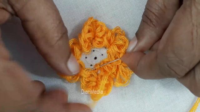 Hand Embroidery Chain Stitch & Air Loops Stitch#Brazilian embroidery: Big Rose