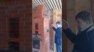 Кирпичная печь - камин на втором этаже