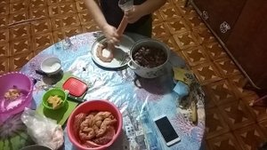 Приготовление колбасы из конины/ Cooking sausage.