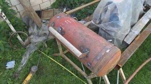 Коптильня горячего копчения из газовых баллонов.Сварил коптильную камеру.#3