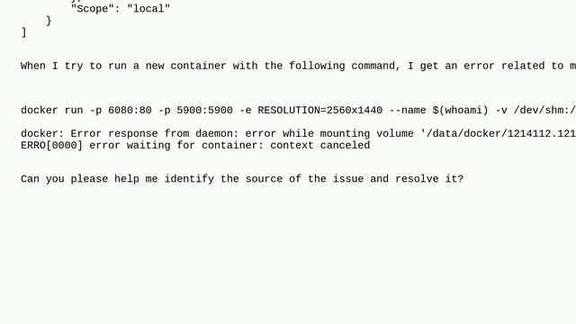 Mounting a docker volume fails with the `no such device` error смотреть онлайн